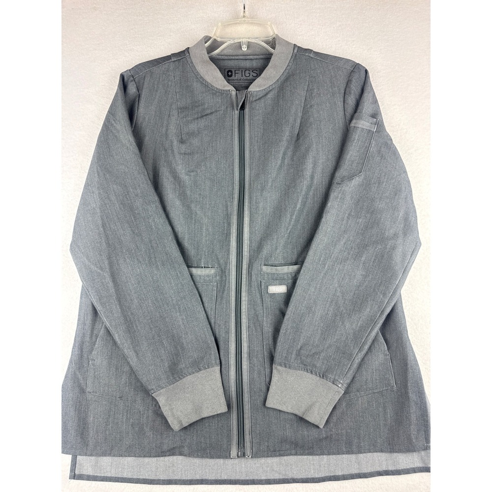 FIGS Technical Collection Gray Full Zip Scrub Jacket W18SW1007 Womens Medium